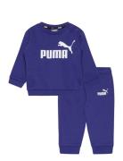 Minicats Ess Crew Jogger Fl Sport Sweatsuits Blue PUMA