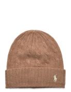 Cable-Knit Wool-Cashmere Beanie Accessories Headwear Beanies Brown Polo Ralph Lauren