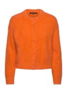 Molly Feather Ls Cardigan Tops Knitwear Cardigans Orange French Connection