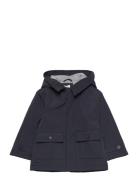 Pockets Hooded Coat Outerwear Jackets & Coats Quilted Jackets Navy Mango