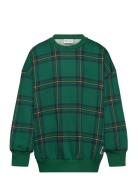 Check Aop Sweatshirt Tops Sweatshirts & Hoodies Sweatshirts Green Mini Rodini