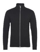 Slhryan Structure Full Zip Tops Knitwear Full Zip Jumpers Black Selected Homme