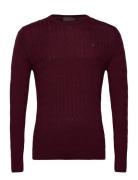 Merino Cable Ck Tops Sweatshirts & Hoodies Sweatshirts Burgundy Morris