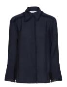 Havanna - Sheer Fringes Tops Shirts Long-sleeved Navy Day Birger Et Mikkelsen