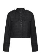 Felice Tweed Military Jacket Blazers Single Breasted Blazers Black French Connection