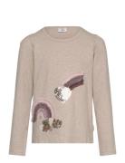 Hcalma - T-Shirt Tops T-shirts Long-sleeved T-Skjorte Beige Hust & Claire