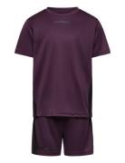 Hmlmulti Pl Set Kids Sport Sets With Short-sleeved T-shirt Purple Hummel