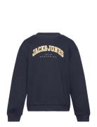 Jjecaleb Varsity Sweat Crew Nck Noos Mni Tops Sweatshirts & Hoodies Sweatshirts Navy Jack & J S