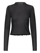 Nmstar Foil L/S High Neck Mesh Jrs Fwd Tops T-shirts & Tops Long-sleeved Black NOISY MAY