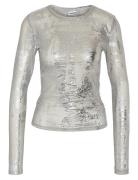 Nmlucia Judith L/S Mesh Top Jrs Fwd Tops T-shirts & Tops Long-sleeved Silver NOISY MAY