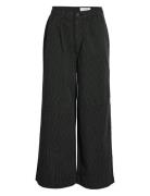 Nmhera Hw Wide Leg Pinstripe Pants Bottoms Trousers Wide Leg Black NOISY MAY