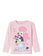 Nmfoddny Bluey Ls Top Box Sky Tops T-shirts Long-sleeved T-Skjorte Pink Name It