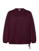 Wa-Sabina Tops Sweatshirts & Hoodies Sweatshirts Burgundy Wasabiconcept