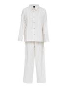 Pilen Yarndyed Flannel Pyjamas Pyjamas Nattøj White Høie Of Scandinavia