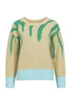 Objrabu Knit L/S Re Pullover 134 Tops Knitwear Jumpers Cream Object