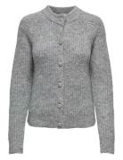 Onlmaggie Life Ls O-Neck Cardigan Cc Knt Tops Knitwear Cardigans Grey ONLY