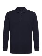 Clean Formal Polo L/S Tops Knitwear Long Sleeve Knitted Polos Navy Clean Cut Copenhagen