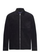 Zip Through Corduroy Overshirt Tops Knitwear Full Zip Jumpers Black Lindbergh