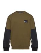 Hmledward Sweatshirt Tops Sweatshirts & Hoodies Sweatshirts Khaki Green Hummel