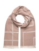 Big Jaquard Soft Scarf Accessories Scarves Lightweight Scarves Beige Gina Tricot