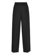 Soft Crepe Pleated Trouser Bottoms Trousers Suitpants Black Calvin Klein