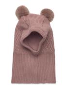 Balaclava Windstop W. Pompoms Accessories Headwear Balaclava Pink Huttelihut