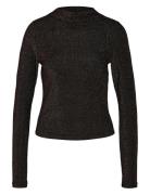 Nmmabelle L/S Lurex Funnel Neck Jrs Tops T-shirts & Tops Long-sleeved Black NOISY MAY