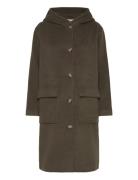 Mmkenya Hoodie Wool Coat Outerwear Coats Winter Coats Khaki Green MOS MOSH