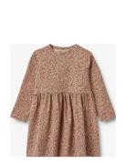 Jersey Dress L/S Sessa Dresses & Skirts Dresses Casual Dresses Long-sleeved Casual Dresses Pink Wheat