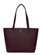 Crosshatch Leather Medium Karly Tote Bags Totes Burgundy Lauren Ralph Lauren