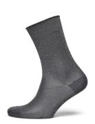 Pernille Glitter Socks Lingerie Socks Regular Socks Grey Mp Denmark