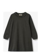 Knit Dress Nannie Dresses & Skirts Dresses Casual Dresses Long-sleeved Casual Dresses Black Wheat