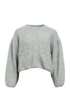 Objsaggia Lo L/S Knit Cardigan 135 Tops Knitwear Cardigans Grey Object