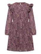 Dress Dobby Gold Dresses & Skirts Dresses Casual Dresses Long-sleeved Casual Dresses Pink Creamie