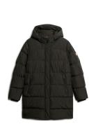 Hooded Sports Puffer Mid Jkt Foret Jakke Black Superdry