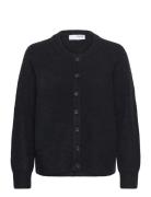 Slfrena Ls Knit Cardigan Camp Tops Knitwear Cardigans Black Selected Femme