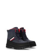 Tommy Hilfiger Faux Fur Ankle Boots Vinterstøvler Med Snøre Blue Tommy Hilfiger