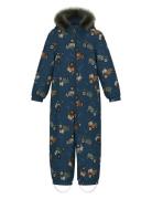 Nmmsnow10 Suit Aop Fo Noos Outerwear Coveralls Snow-ski Coveralls & Sets Navy Name It