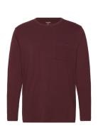 L/S Crew Neck Tops Knitwear Round Necks Burgundy Calvin Klein