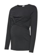 Mleva June Ls Jrs Top 2F Noos Tops T-shirts & Tops Long-sleeved Black Mamalicious