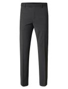 Slhreg-Theo Pinstriped Trs Flex Bottoms Trousers Chinos Grey Selected Homme