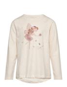 Tunic Ls W. Glitter Tops T-shirts Long-sleeved T-Skjorte Beige Minymo