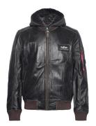 Ma-1 D-Tec Leather Læderjakke Skindjakke Black Alpha Industries