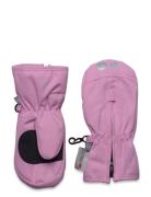 Mittens W. Zipper Accessories Gloves & Mittens Mittens Pink Color Kids