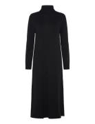 Regine Dress Wool Cotton Knælang Kjole Black Naja Lauf