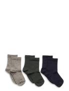 Wool Rib Socks - 3-Pack Sokker Strømper Multi/patterned Mp Denmark