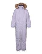 Coverall W. Fake Fur Outerwear Coveralls Snow-ski Coveralls & Sets Purple Color Kids