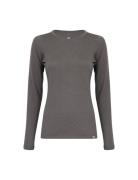 Women's Merino Long Sleeved Shirt Tops T-shirts & Tops Long-sleeved Grey Danish Endurance