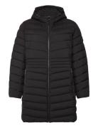 Chevron-Quilted Hooded Jacket Foret Jakke Black Lauren Women