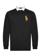 The Rl Fleece Big Pony Rugby Tops Polos Long-sleeved Black Polo Ralph Lauren